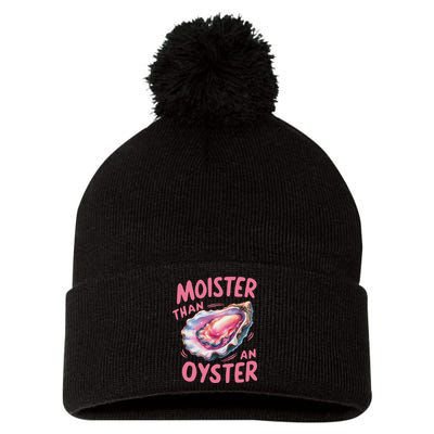 Moister Than An Oyster Inappropriate Shellfish Funny Raunchy Pom Pom 12in Knit Beanie