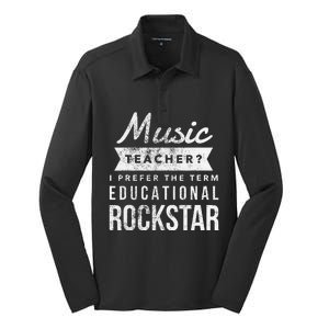 Music Teacher Appreciation Gifts Silk Touch Performance Long Sleeve Polo