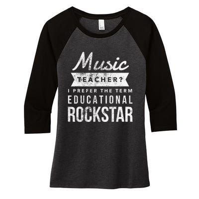 Music Teacher Appreciation Gifts Women's Tri-Blend 3/4-Sleeve Raglan Shirt