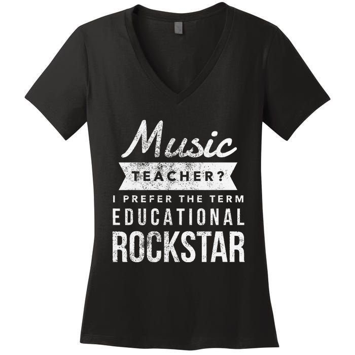 Music Teacher Appreciation Gifts Women's V-Neck T-Shirt