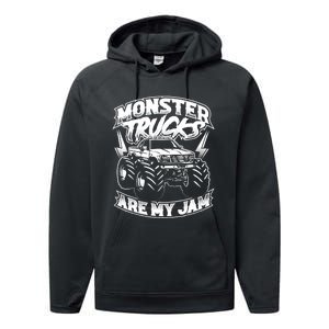 Monster Truck Are My Jam For Monster Truck Lovers Performance Fleece Hoodie