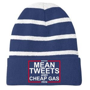 Mean Tweets And Cheap Gas 2024 Striped Beanie with Solid Band