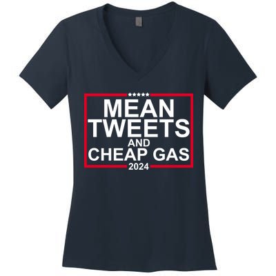 Mean Tweets And Cheap Gas 2024 Women's V-Neck T-Shirt