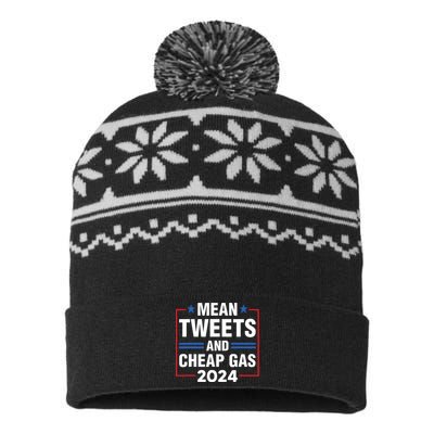 Mean Tweets And Cheap Gas Prices Meme 2024 Pro Trump Fan USA-Made Snowflake Beanie