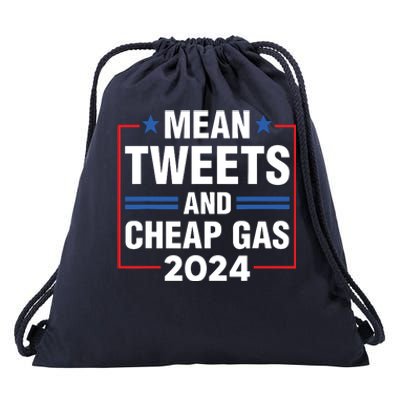 Mean Tweets And Cheap Gas Prices Meme 2024 Pro Trump Fan Drawstring Bag