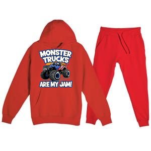 Monster Trucks Are My Jam Premium Hooded Sweatsuit Set