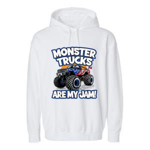 Monster Trucks Are My Jam Garment-Dyed Fleece Hoodie