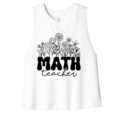 Math Teacher Algebra Instructor Geometry Pi Day Mathematics Great Gift Women's Racerback Cropped Tank