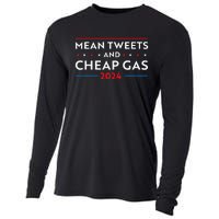 Mean Tweets And Cheap Gas Funny 2024 Pro Trump Women Cooling Performance Long Sleeve Crew