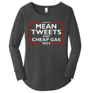 Mean Tweets And Cheap Gas Funny 2024 ProTrump Election Women's Perfect Tri Tunic Long Sleeve Shirt