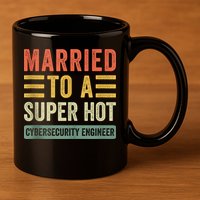 Married To A Super Hot Cybersecurity Engineer Husband Wife 11oz C Handle Ceramic Mug