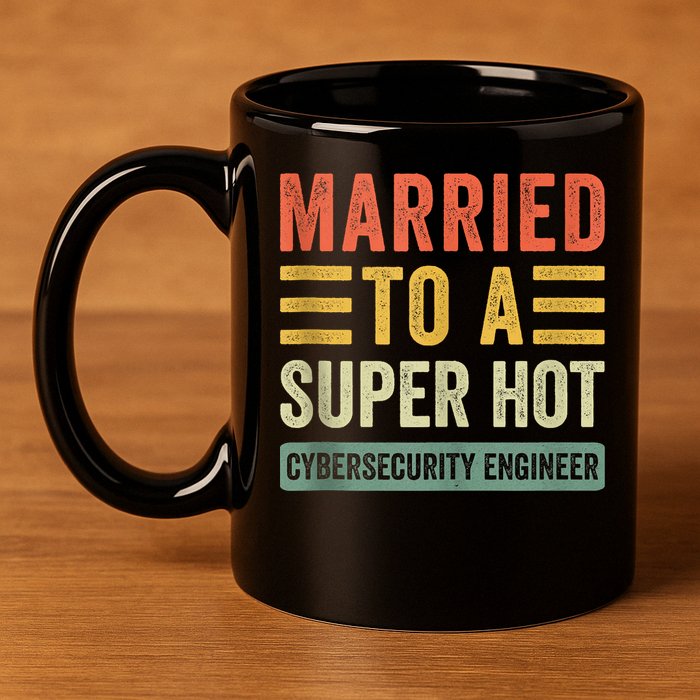 Married To A Super Hot Cybersecurity Engineer Husband Wife 11oz C Handle Ceramic Mug
