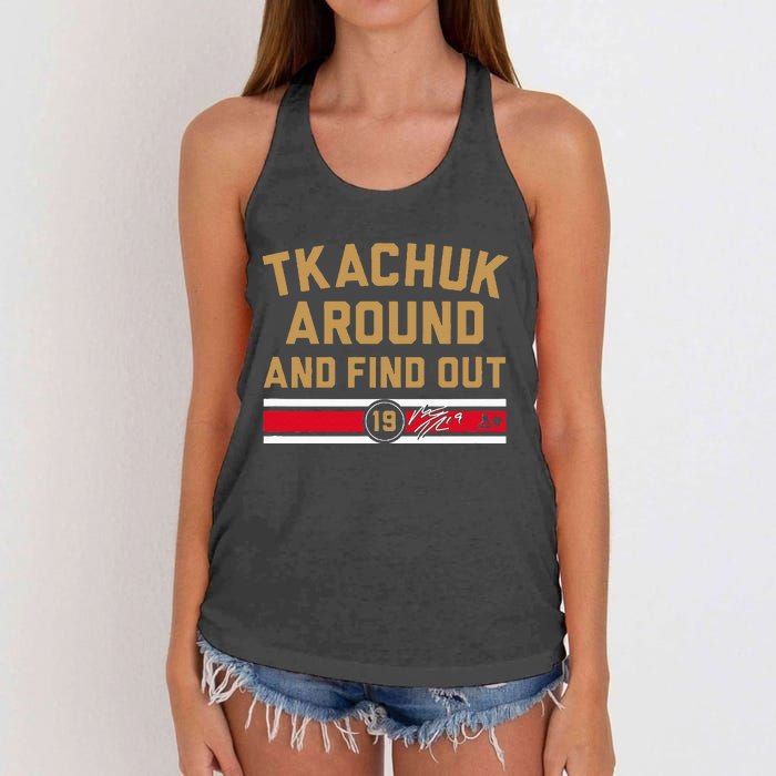 Tkachuk Around And Find Out Florida Hockey Women's Knotted Racerback Tank