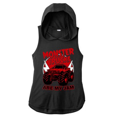 Monster Truck Are My Jam For Funny Monster Truck Lovers Ladies PosiCharge Tri-Blend Wicking Draft Hoodie Tank