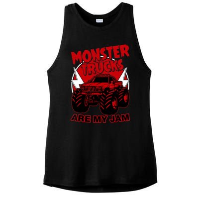 Monster Truck Are My Jam For Funny Monster Truck Lovers Ladies PosiCharge Tri-Blend Wicking Tank