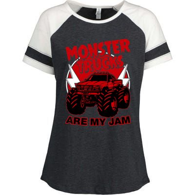 Monster Truck Are My Jam For Funny Monster Truck Lovers Enza Ladies Jersey Colorblock Tee