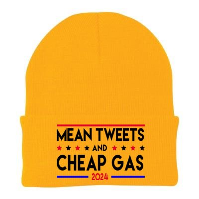 Mean Tweets And Cheap Gas 2024 Donald Trump Knit Cap Winter Beanie