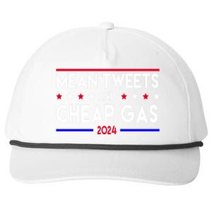 Mean Tweets And Cheap Gas 2024 Donald Trump Snapback Five-Panel Rope Hat