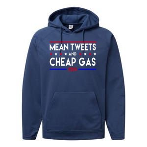 Mean Tweets And Cheap Gas 2024 Donald Trump Performance Fleece Hoodie