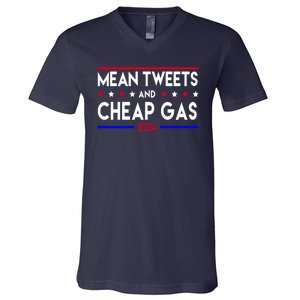 Mean Tweets And Cheap Gas 2024 Donald Trump V-Neck T-Shirt