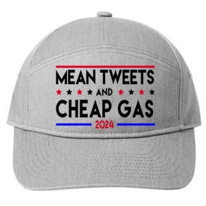 Mean Tweets And Cheap Gas 2024 Donald Trump 7-Panel Snapback Hat