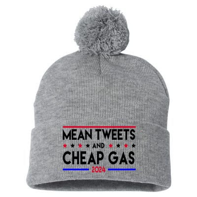 Mean Tweets And Cheap Gas 2024 Donald Trump Pom Pom 12in Knit Beanie