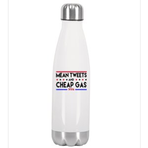 Mean Tweets And Cheap Gas 2024 Donald Trump Stainless Steel Insulated Water Bottle