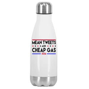 Mean Tweets And Cheap Gas 2024 Donald Trump Stainless Steel Insulated Water Bottle