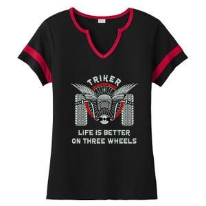 Motorcycle Trike Biker Motortrike Triker Motor Bike Ladies Halftime Notch Neck Tee