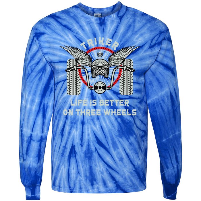 Motorcycle Trike Biker Motortrike Triker Motor Bike Tie-Dye Long Sleeve Shirt