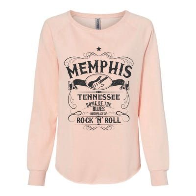 Memphis Tennessee Blues Country Music Guitar Vintage Gift Womens California Wash Sweatshirt