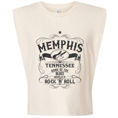 Memphis Tennessee Blues Country Music Guitar Vintage Gift Garment-Dyed Women's Muscle Tee