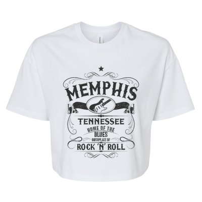 Memphis Tennessee Blues Country Music Guitar Vintage Gift Bella+Canvas Jersey Crop Tee