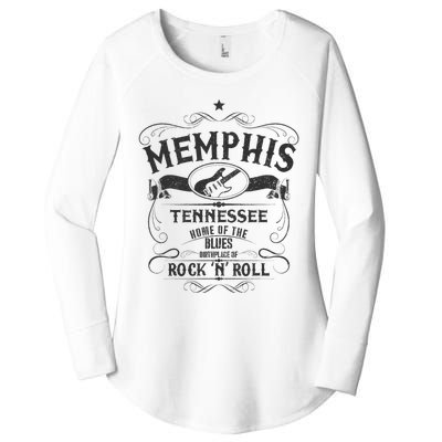 Memphis Tennessee Blues Country Music Guitar Vintage Gift Women's Perfect Tri Tunic Long Sleeve Shirt