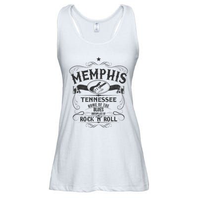 Memphis Tennessee Blues Country Music Guitar Vintage Gift Ladies Essential Flowy Tank