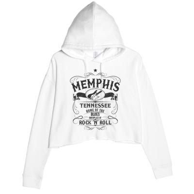 Memphis Tennessee Blues Country Music Guitar Vintage Gift Crop Fleece Hoodie