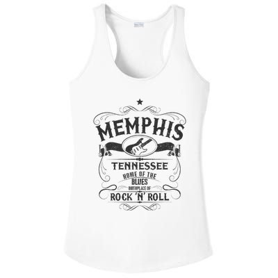 Memphis Tennessee Blues Country Music Guitar Vintage Gift Ladies PosiCharge Competitor Racerback Tank