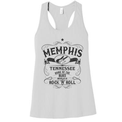 Memphis Tennessee Blues Country Music Guitar Vintage Gift Women's Racerback Tank