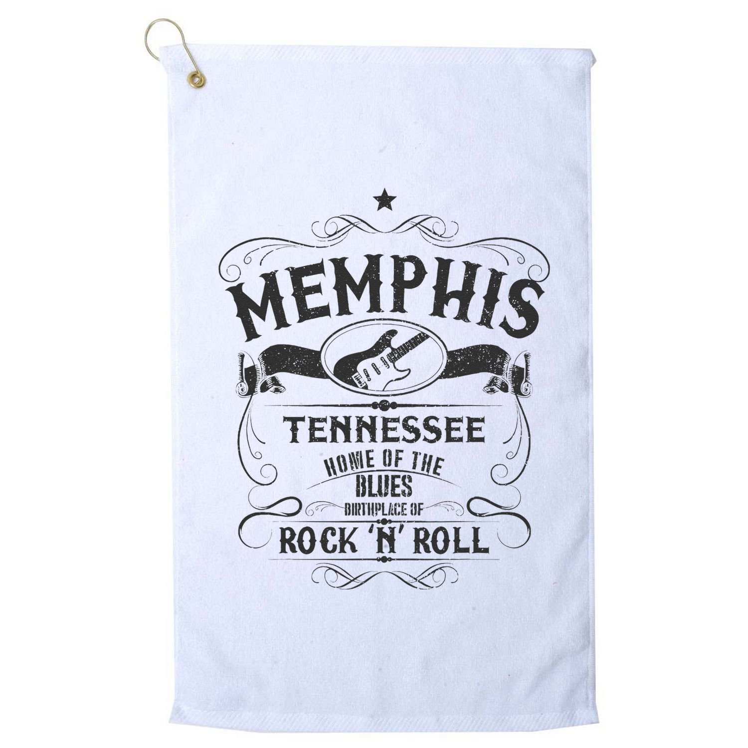 Memphis Tennessee Blues Country Music Guitar Vintage Gift Golf Towel
