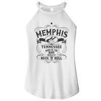 Memphis Tennessee Blues Country Music Guitar Vintage Gift Women’s Perfect Tri Rocker Tank