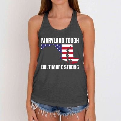 Maryland Tough Baltimore Strong Women's Knotted Racerback Tank