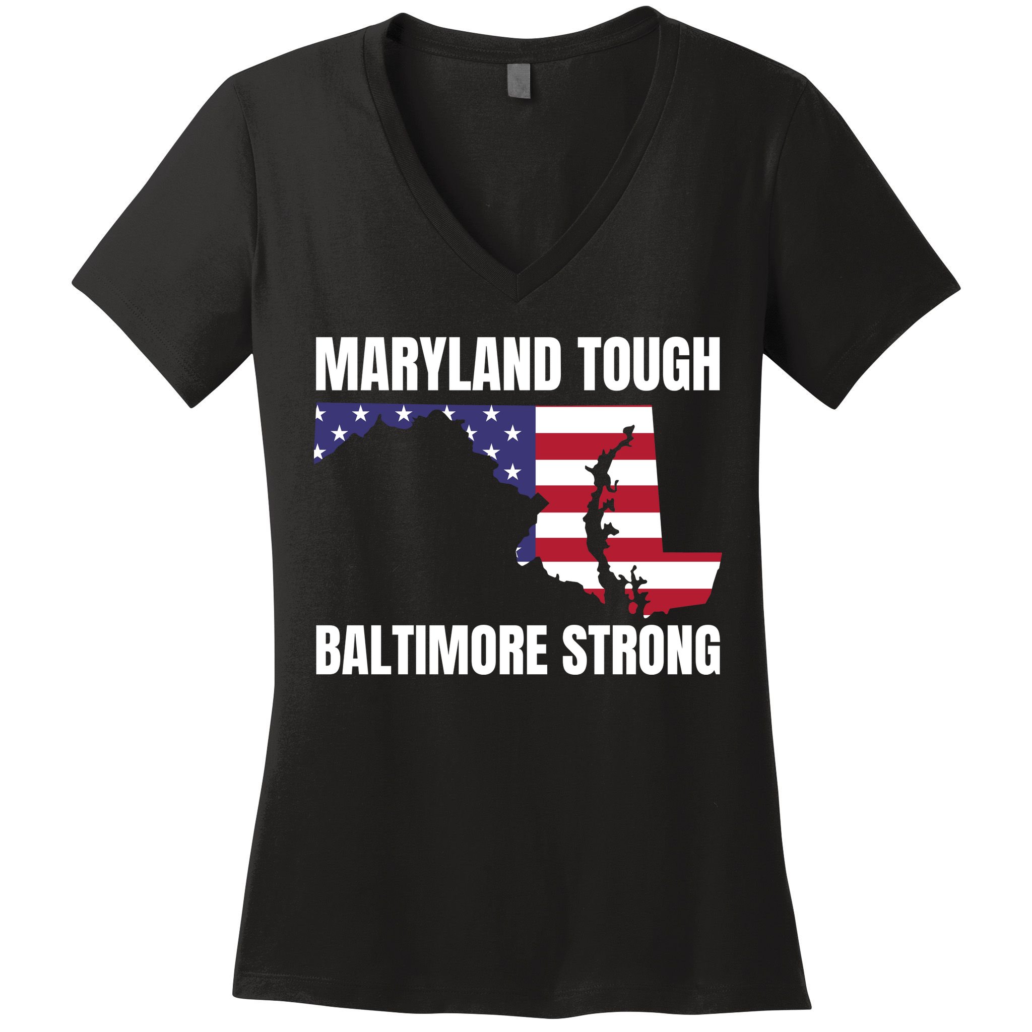 Maryland Tough Baltimore Strong Women's V-Neck T-Shirt