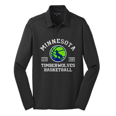 Minnesota Timberwolves Basketball Silk Touch Performance Long Sleeve Polo