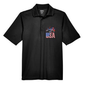 Monster Truck Boy USA American Flag July 4th Men's Origin Performance Pique Polo