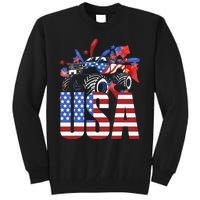 Monster Truck Boy USA American Flag July 4th Tall Sweatshirt