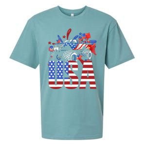 Monster Truck Boy USA American Flag July 4th Sueded Cloud Jersey T-Shirt