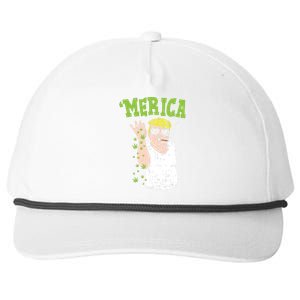 Merica Trump Bae Smoking Weed Cannabis Funny 420 Stoner Gift Snapback Five-Panel Rope Hat