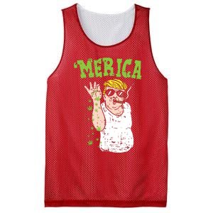 Merica Trump Bae Smoking Weed Cannabis Funny 420 Stoner Gift Mesh Reversible Basketball Jersey Tank