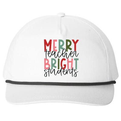 Merry Teacher Bright Students Christmas Teacher Snapback Five-Panel Rope Hat