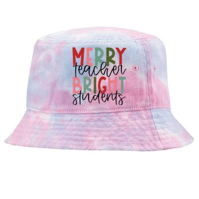 Merry Teacher Bright Students Christmas Teacher Tie-Dyed Bucket Hat